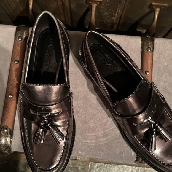 Coach Pewter Metallic Loafers - Picture 4 of 10